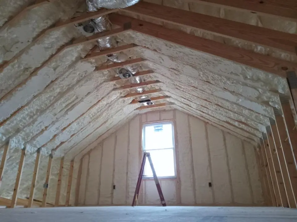 Spray foam roofing application for Crawl Space Insulation project in Painesville